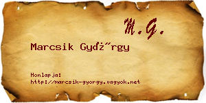 Marcsik György névjegykártya